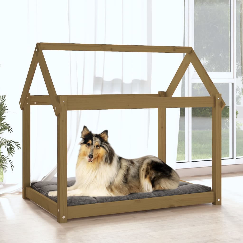 Dog Bed Honey Brown 101x70x90 cm Solid Wood Pine