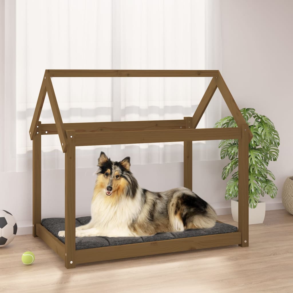 Dog Bed Honey Brown 101x70x90 cm Solid Wood Pine
