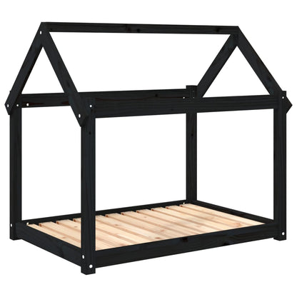 Dog Bed Black 101x70x90 cm Solid Wood Pine