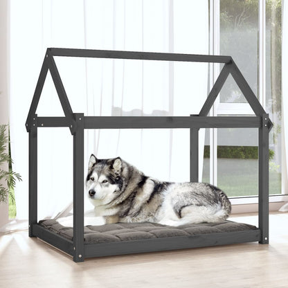 Dog Bed Grey 111x80x100 cm Solid Wood Pine