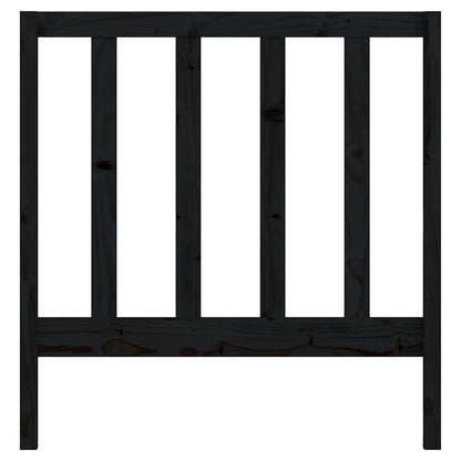 Bed Headboard Black 95x4x100 cm Solid Wood Pine