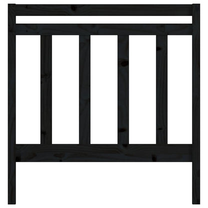 Bed Headboard Black 95x4x100 cm Solid Wood Pine