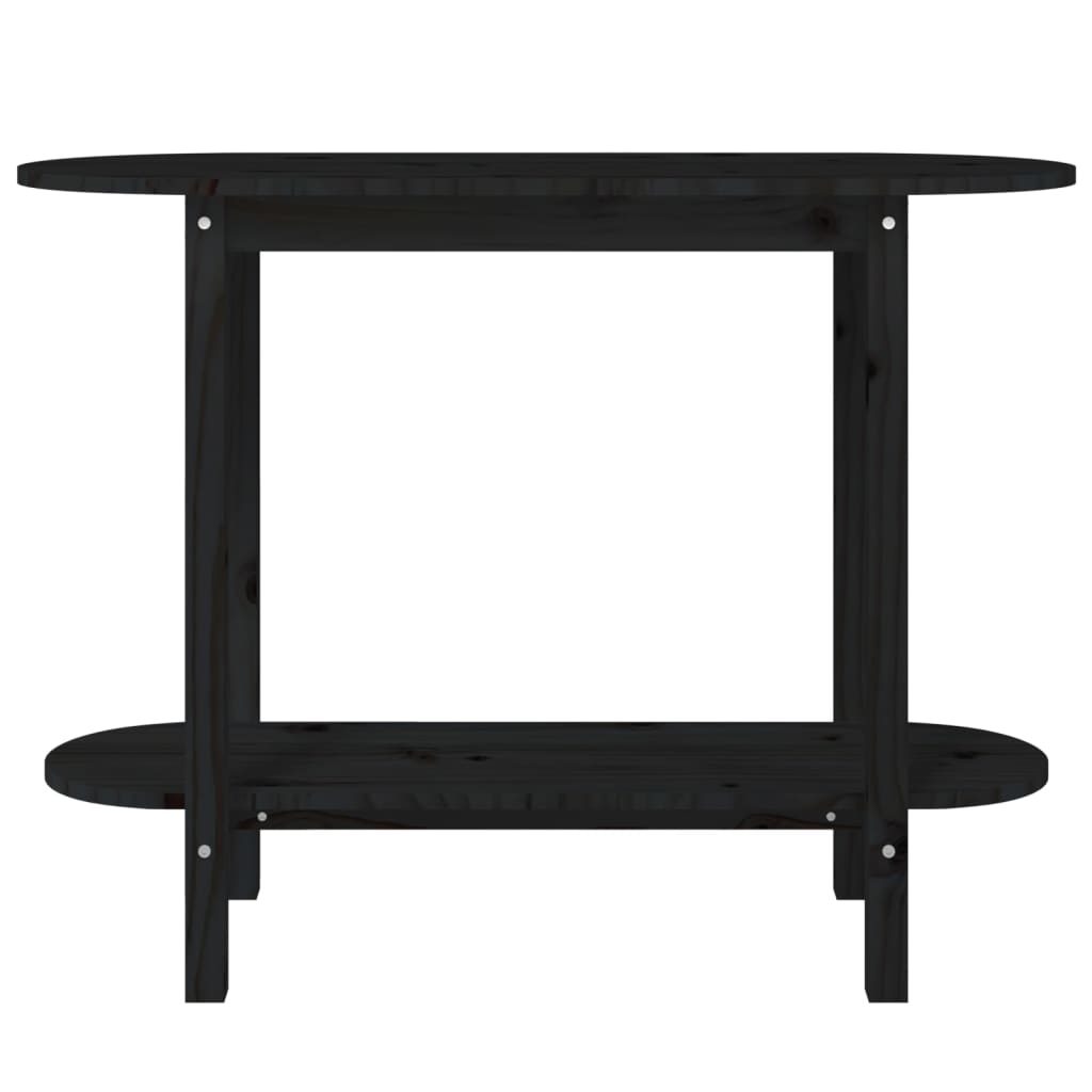 Console Table Black 110x40x80 cm Solid Wood Pine