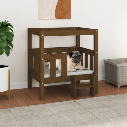 Dog Bed Honey Brown 65.5x50.5x70 cm Solid Wood Pine