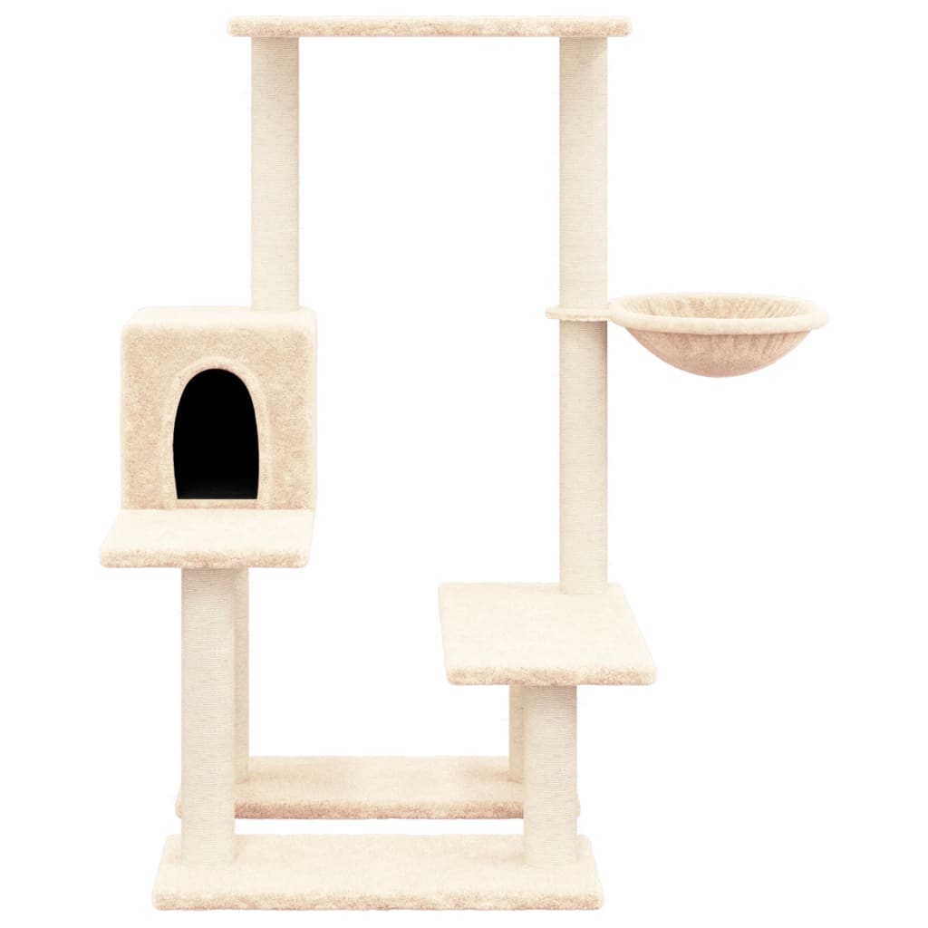 Cat Tree with Sisal Scratching Posts Cream 94.5 cm