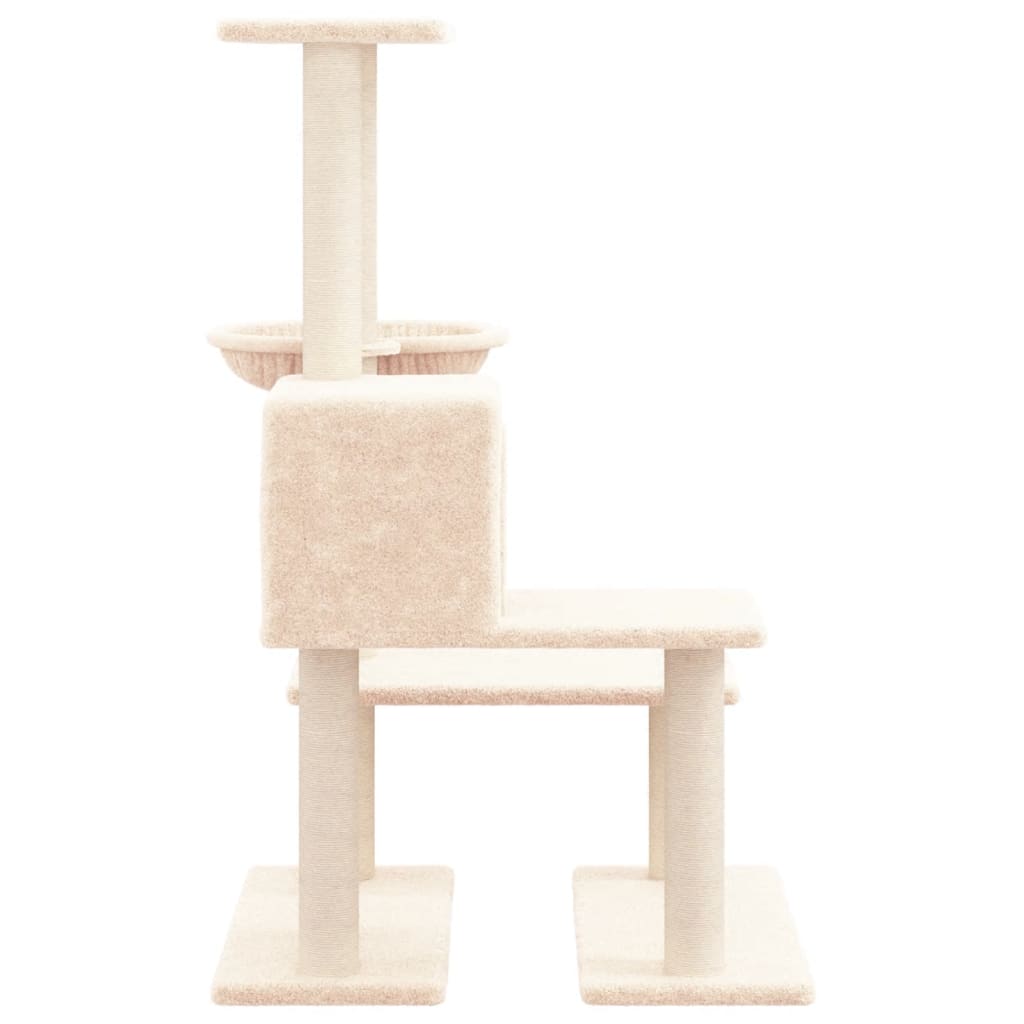 Cat Tree with Sisal Scratching Posts Cream 94.5 cm