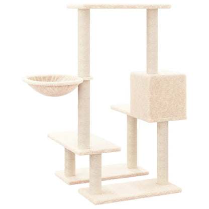 Cat Tree with Sisal Scratching Posts Cream 94.5 cm