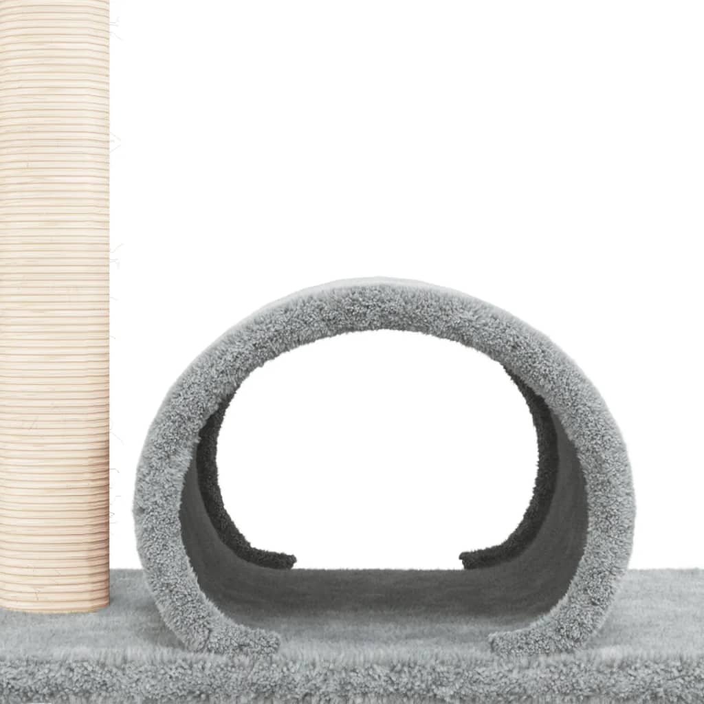 Cat Scratching Post with Tunnel Light Grey 60x34.5x50 cm