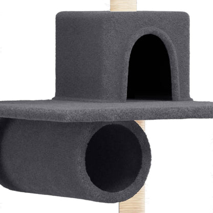 Cat Tree with Sisal Scratching Posts Dark Grey 168 cm