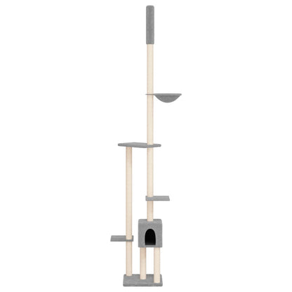Floor to Ceiling Cat Tree Light Grey 258.5-284.5 cm