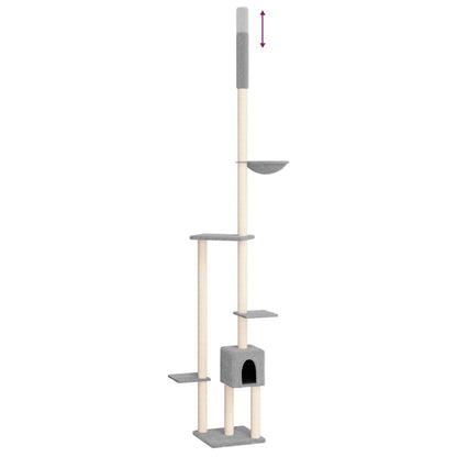 Floor to Ceiling Cat Tree Light Grey 258.5-284.5 cm