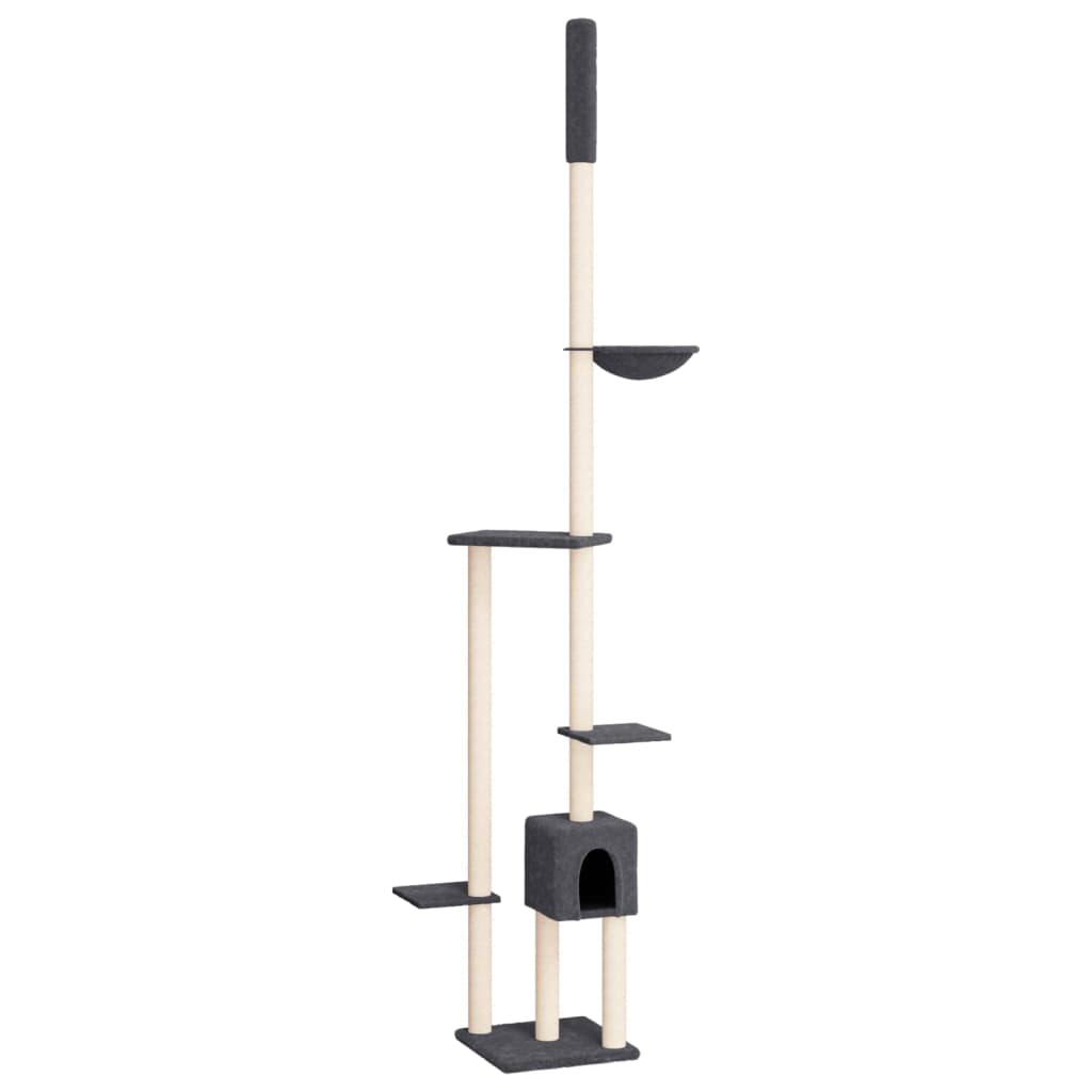 Floor to Ceiling Cat Tree Dark Grey 258.5-284.5 cm