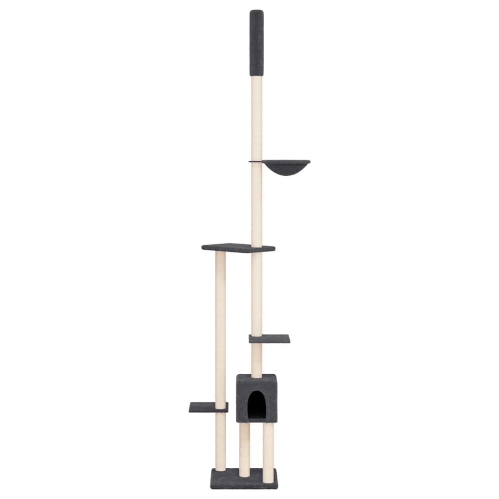 Floor to Ceiling Cat Tree Dark Grey 258.5-284.5 cm