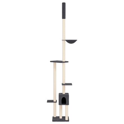 Floor to Ceiling Cat Tree Dark Grey 258.5-284.5 cm
