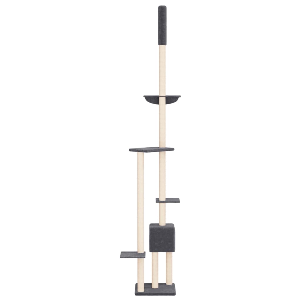 Floor to Ceiling Cat Tree Dark Grey 258.5-284.5 cm