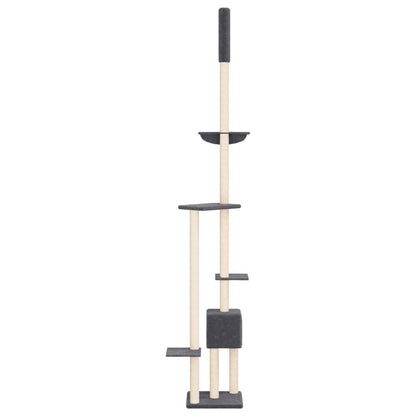 Floor to Ceiling Cat Tree Dark Grey 258.5-284.5 cm