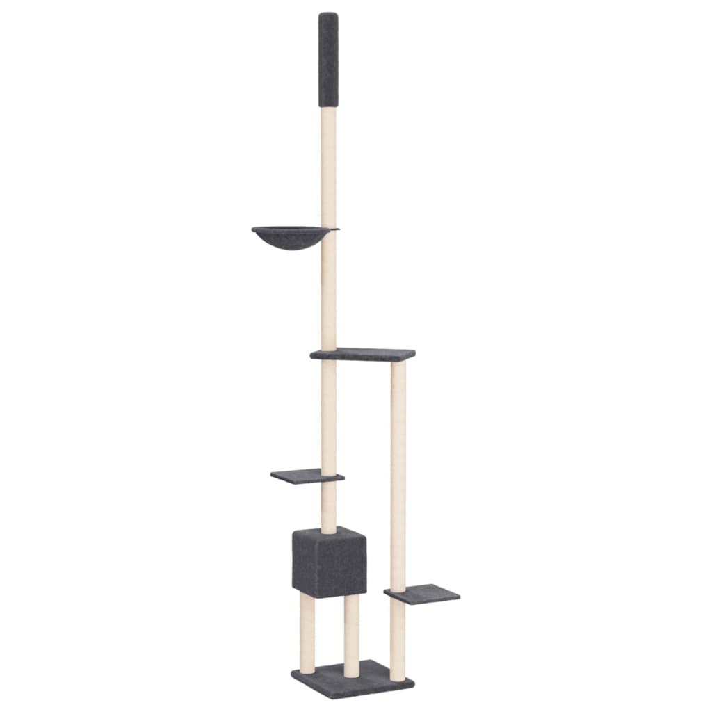 Floor to Ceiling Cat Tree Dark Grey 258.5-284.5 cm