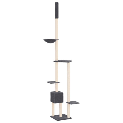 Floor to Ceiling Cat Tree Dark Grey 258.5-284.5 cm