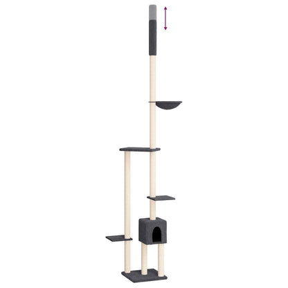 Floor to Ceiling Cat Tree Dark Grey 258.5-284.5 cm
