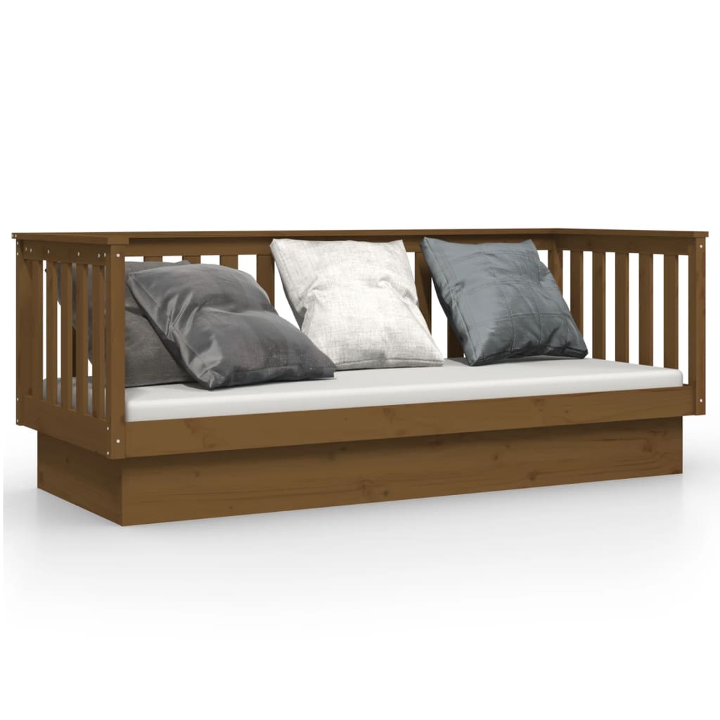 Day Bed without Mattress Honey Brown 75x190 cm Small Single Solid Wood Pine