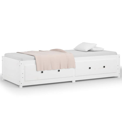 Day Bed without Mattress White 75x190 cm Small Single  Solid Wood Pine