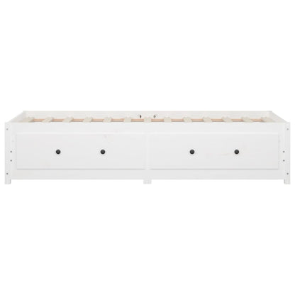 Day Bed without Mattress White 75x190 cm Small Single  Solid Wood Pine