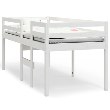 High Sleeper Bed without Mattress White 80x200 cm Solid Wood Pine