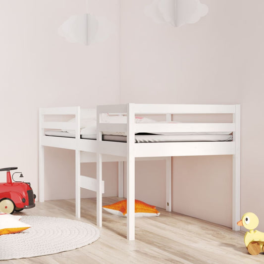High Sleeper Bed without Mattress White 80x200 cm Solid Wood Pine