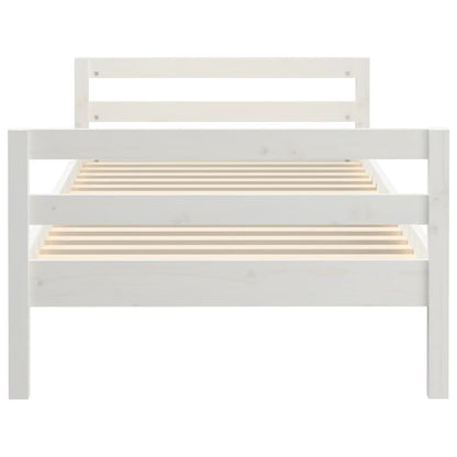 Bed Frame without Mattress White 90x200 cm Solid Wood Pine