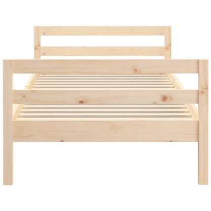 Bed Frame without Mattress 75x190 cm Small Single Solid Wood Pine