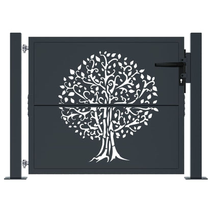 Garden Gate Anthracite 105x80 cm Steel Tree Design