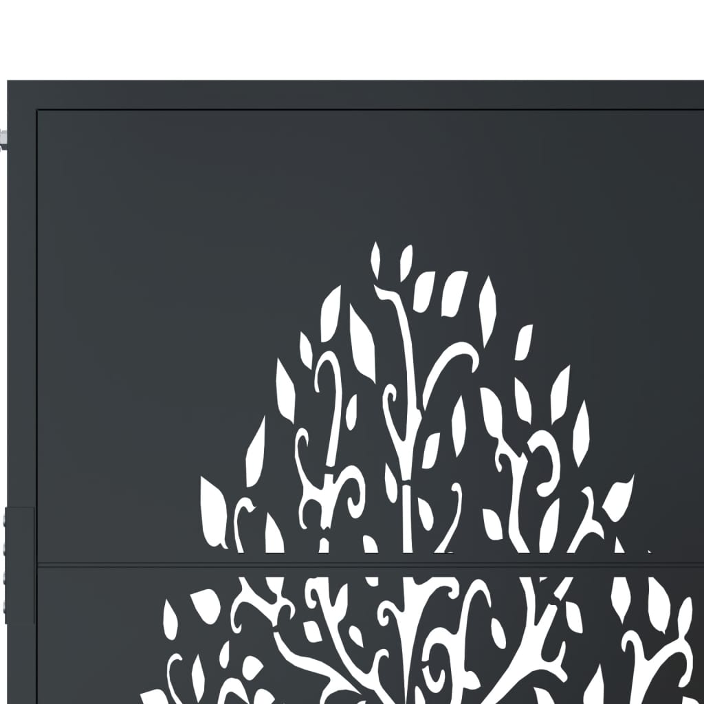 Garden Gate Anthracite 105x80 cm Steel Tree Design