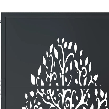 Garden Gate Anthracite 105x205 cm Steel Tree Design