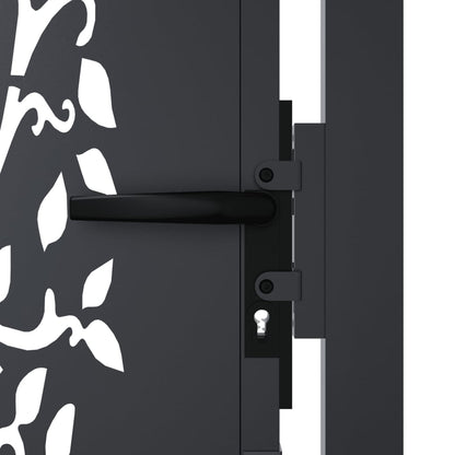 Garden Gate Anthracite 105x205 cm Steel Tree Design