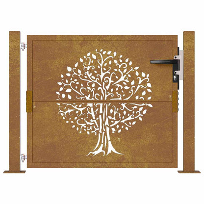 Garden Gate 105x80 cm Corten Steel Tree Design