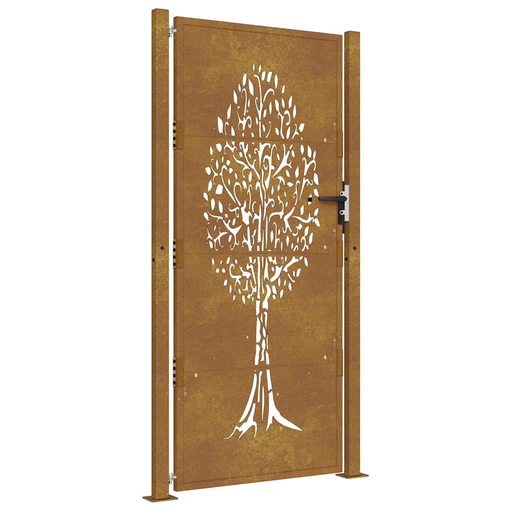 Garden Gate 105x180 cm Corten Steel Tree Design