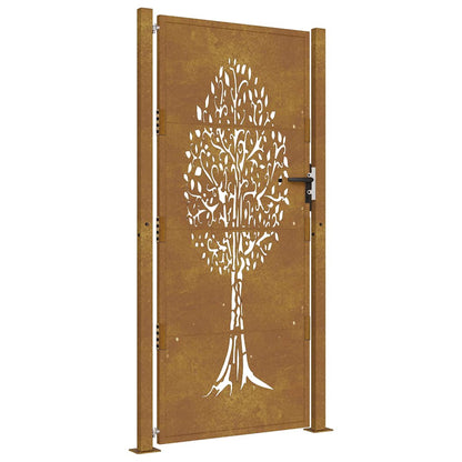 Garden Gate 105x180 cm Corten Steel Tree Design