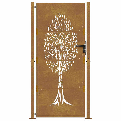 Garden Gate 105x180 cm Corten Steel Tree Design