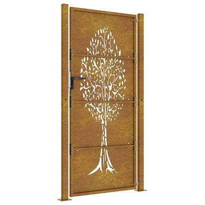 Garden Gate 105x180 cm Corten Steel Tree Design
