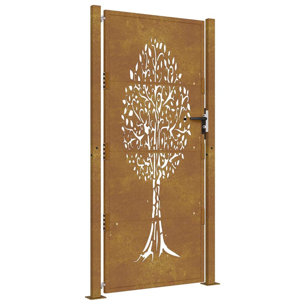Garden Gate 105x205 cm Corten Steel Tree Design