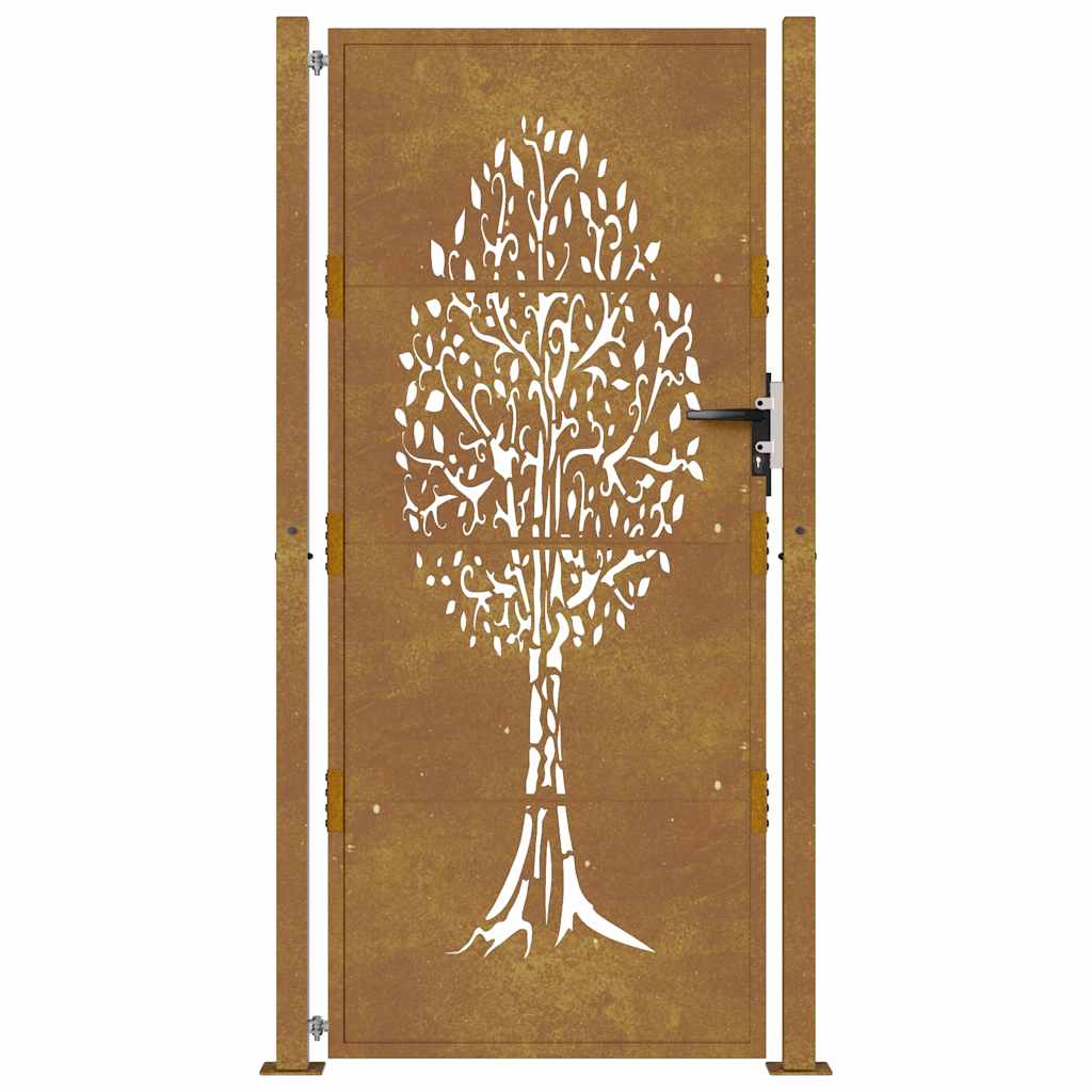 Garden Gate 105x205 cm Corten Steel Tree Design