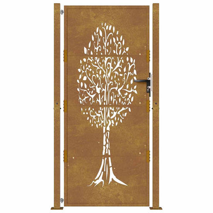 Garden Gate 105x205 cm Corten Steel Tree Design