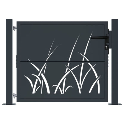 Garden Gate Anthracite 105x80 cm Steel Grass Design