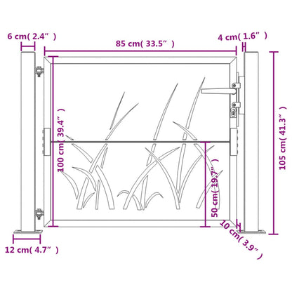 Garden Gate Anthracite 105x105 cm Steel Grass Design