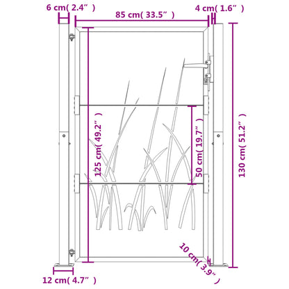 Garden Gate Anthracite 105x130 cm Steel Grass Design