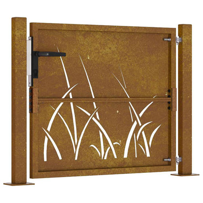 Garden Gate 105x105 cm Corten Steel Grass Design