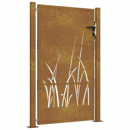 Garden Gate 105x130 cm Corten Steel Grass Design