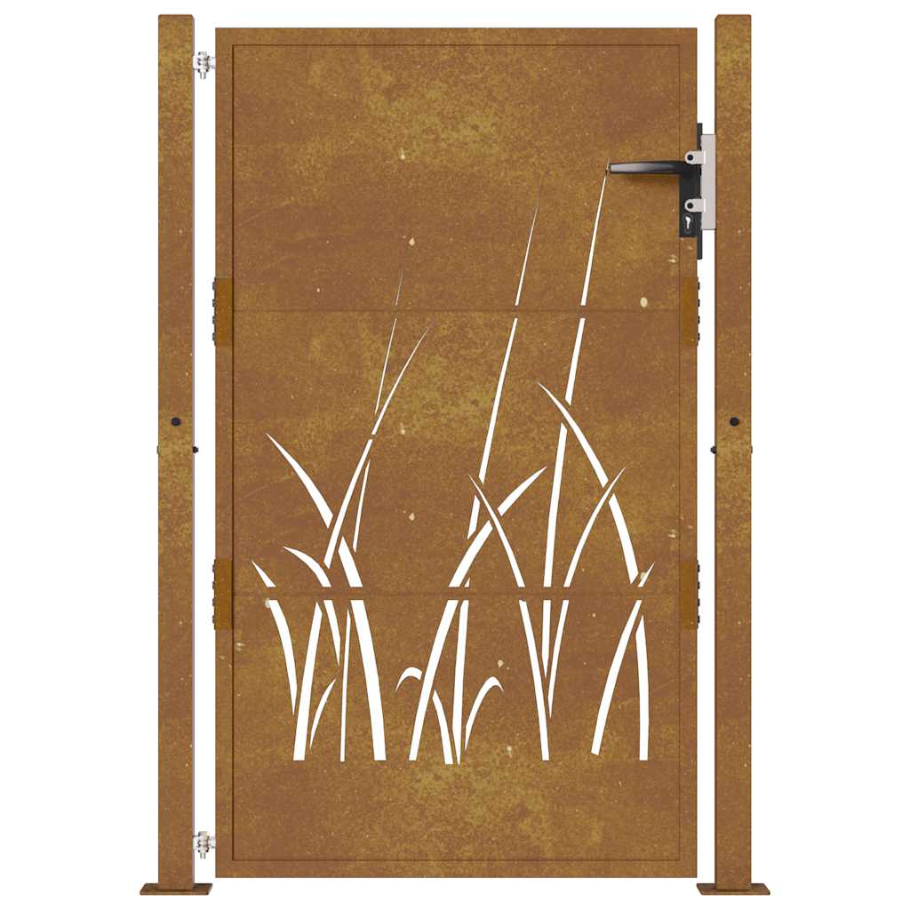 Garden Gate 105x130 cm Corten Steel Grass Design