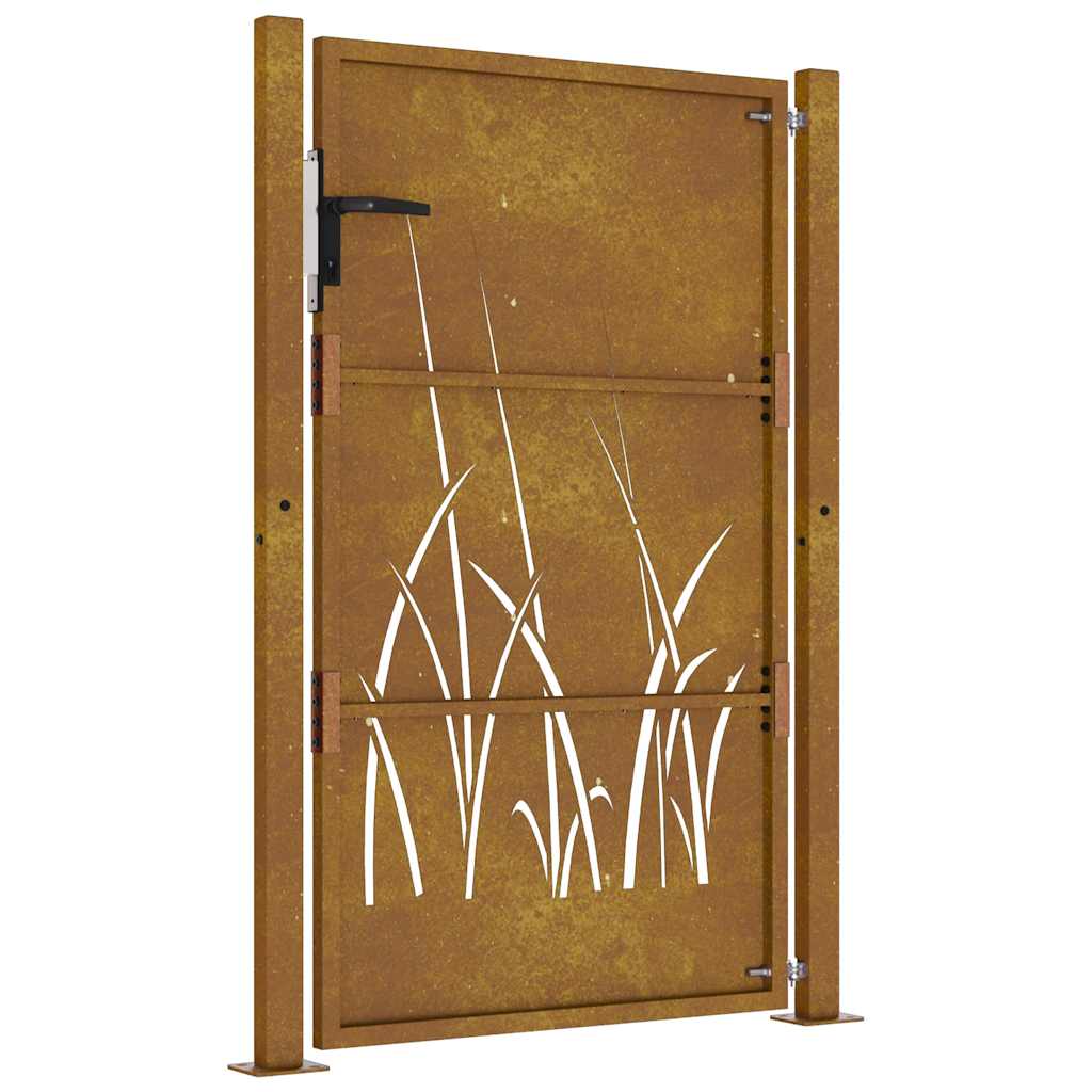 Garden Gate 105x130 cm Corten Steel Grass Design