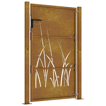 Garden Gate 105x130 cm Corten Steel Grass Design